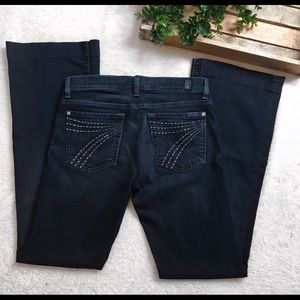 7 For All Mankind Dojo Dark Wash Wide Leg Jeans